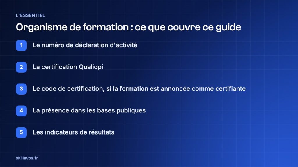 organisme de formation : les points clés