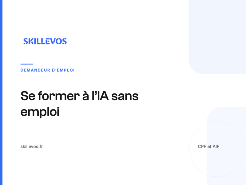 Se former à l’IA quand on est demandeur d’emploi