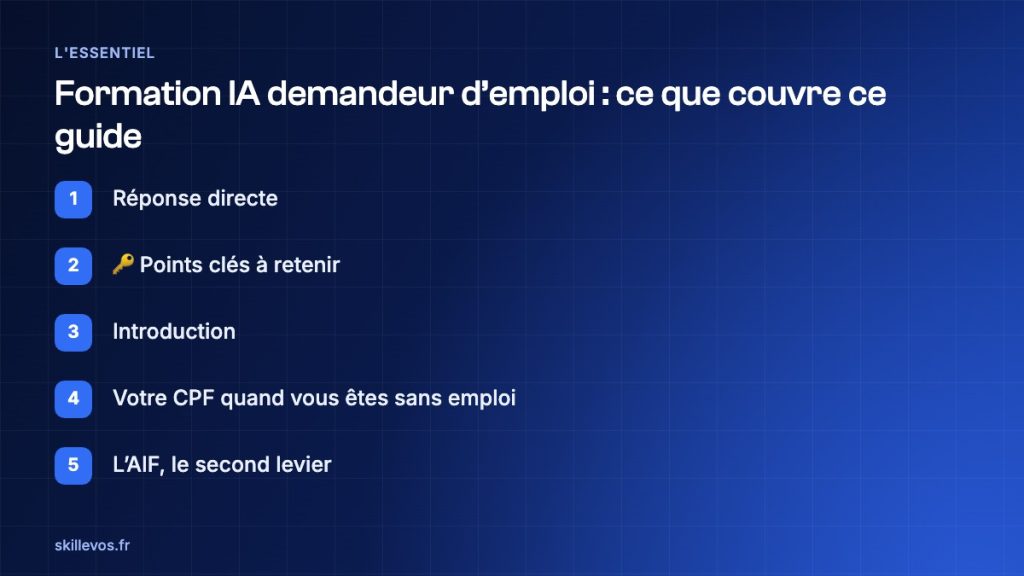 formation IA demandeur d’emploi : les points clés
