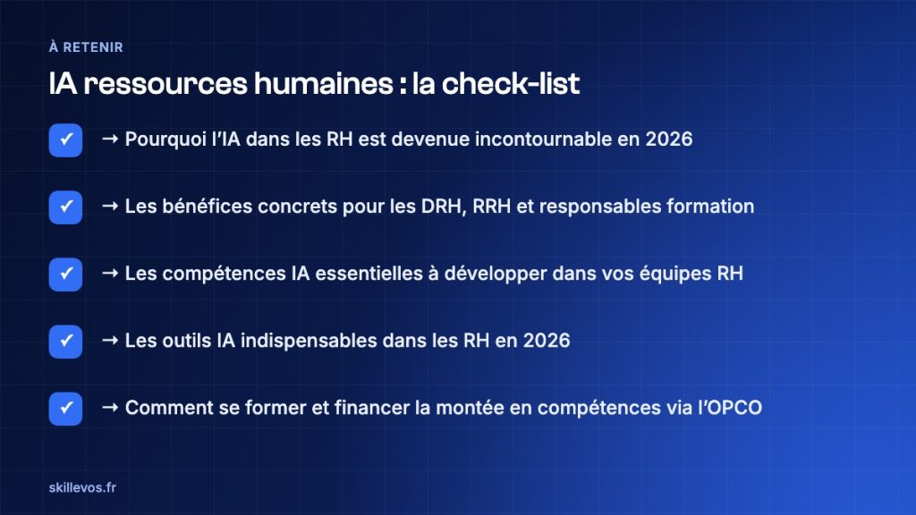IA ressources humaines : check-list