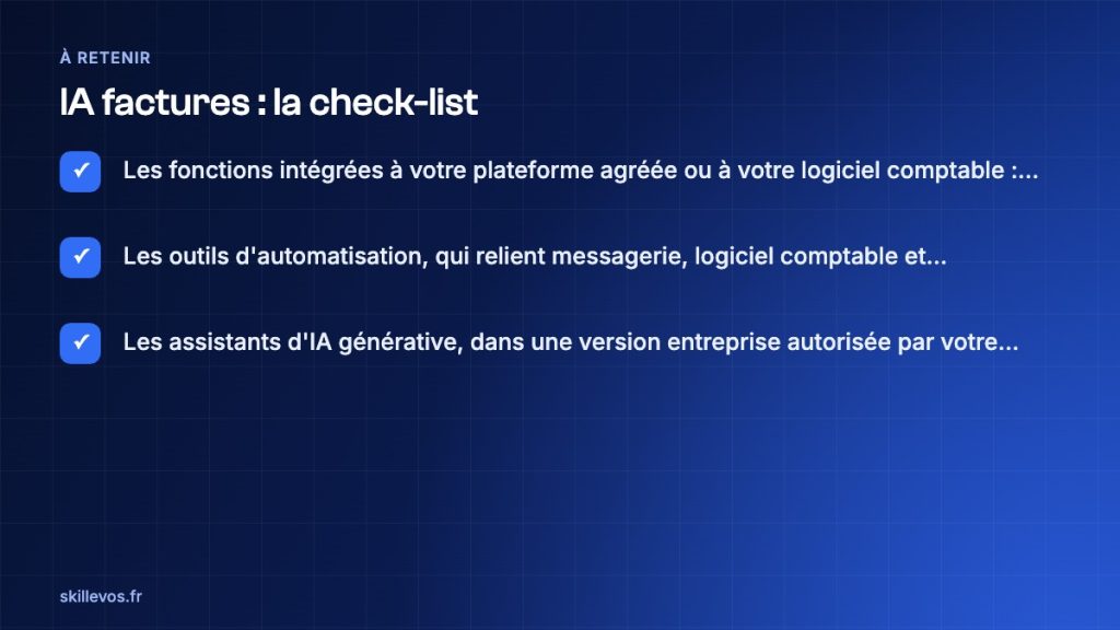 IA factures : check-list