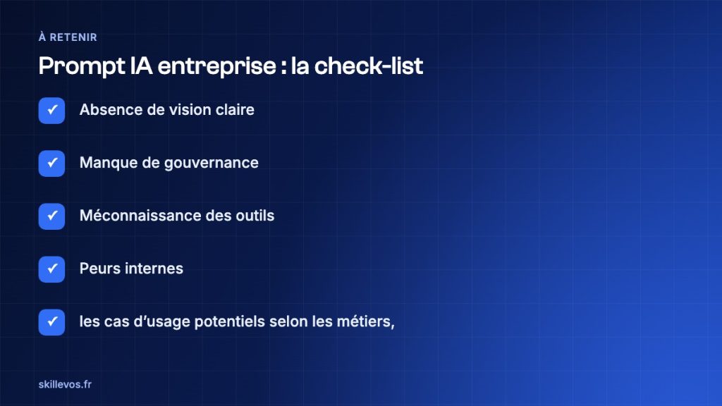 prompt IA entreprise : check-list