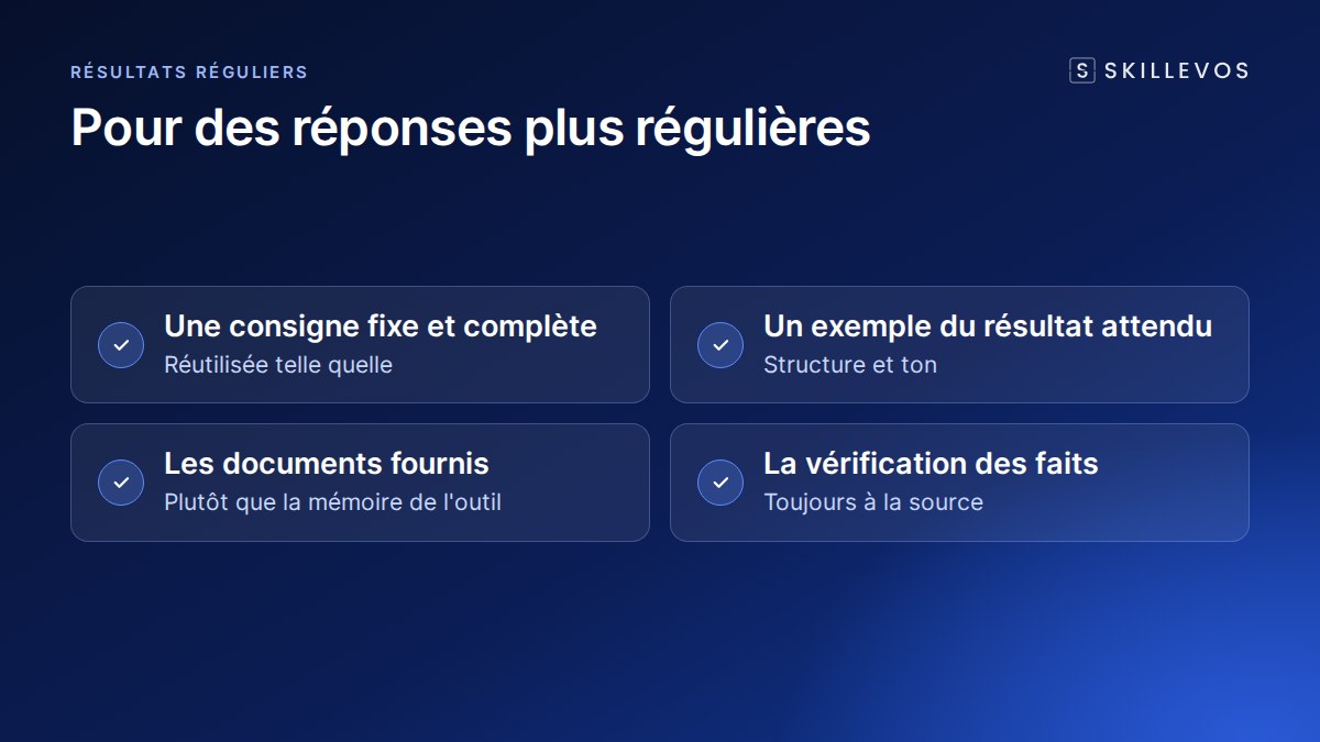 Obtenir des réponses moins différentes d'une fois sur l'autre