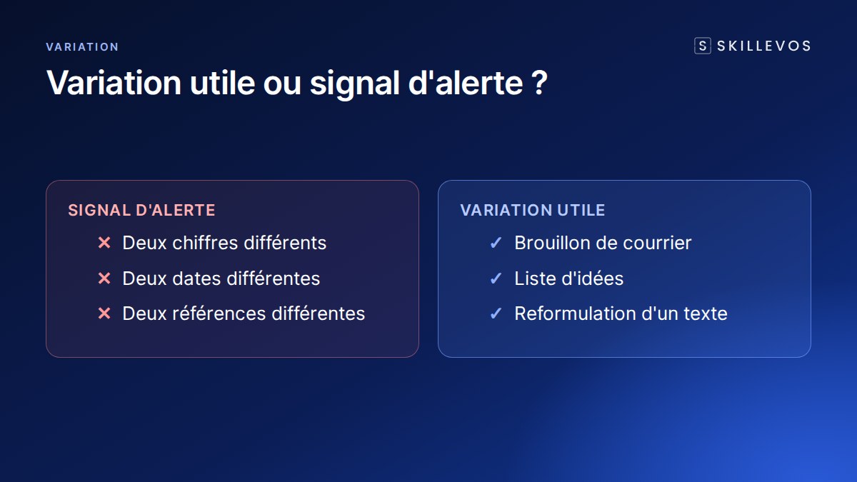 Réponses différentes : variation utile ou signal d'alerte
